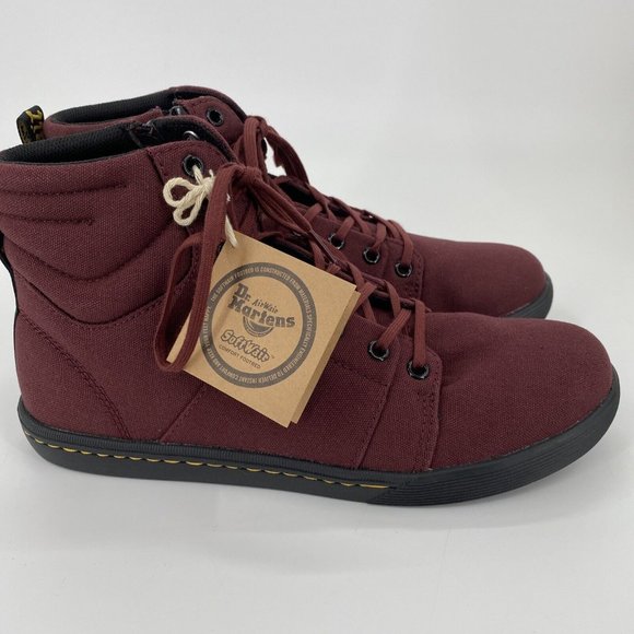 Dr Martens Women's Boots Rozarya II Oxblood Canvas Shoes Size US 10 EU 42 NEW - Picture 6 of 12